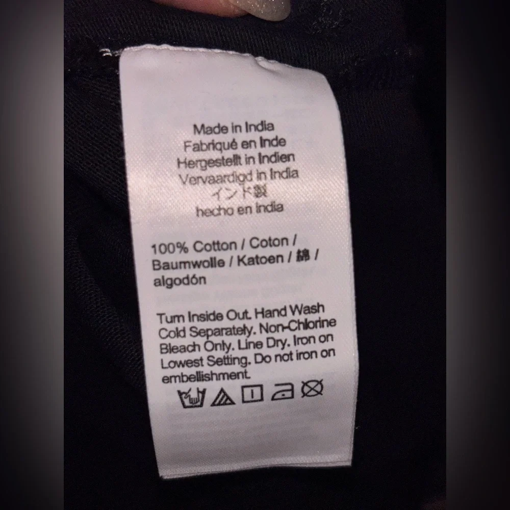 NWT J.Crew Heavy jersey long-sleeve T-shirt w/ paillette embellishment Black XS